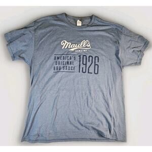 Maulls BBQ Sauce T Shirt XL Blue Americas Original 1926 St Louis BBQ